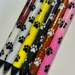 Dog Paw Glitter Pens/ Epoxy Glitter Pens/ Gel Ink Pens