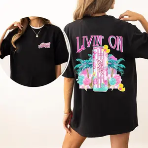 Livin’ on Alani Nu Cotton Candy T-Shirt, Energy Drink Graphic Tee, Gift for Men for Women Summertime, Alani Gift for Lovers