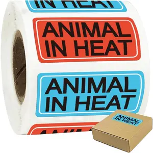 500 Pcs Animal in Heat Veterinary Labels 1x 2 Inch - Veterinary Practice Stickers Medication Instruction Labels File Folder Stickers for Animal Hospital Clinic Pharmacies Hospitals