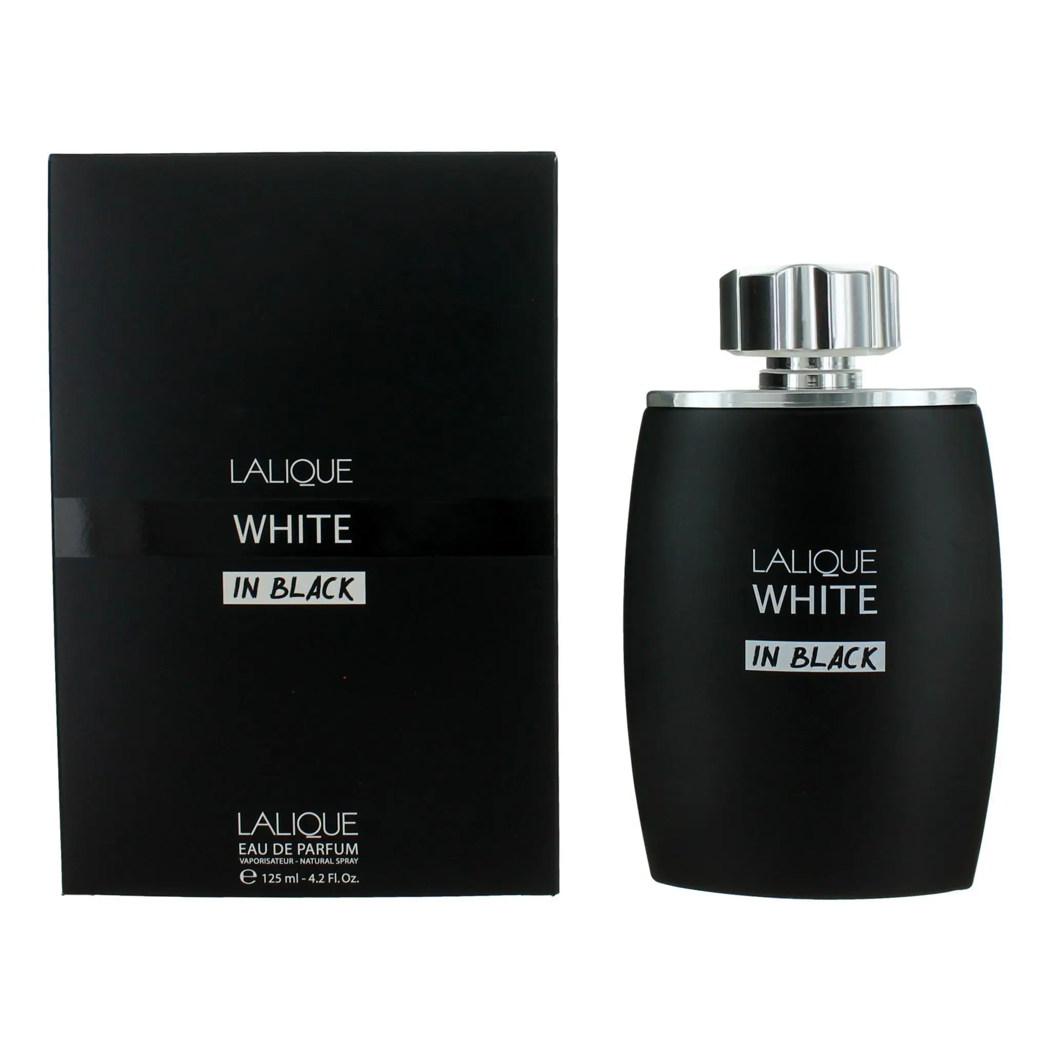 LALIQUE White In Black Eau de Parfum for Men, Authentic Fragrance Spray, 4.2 oz Bottle (4 to 4.9 fl oz Size)