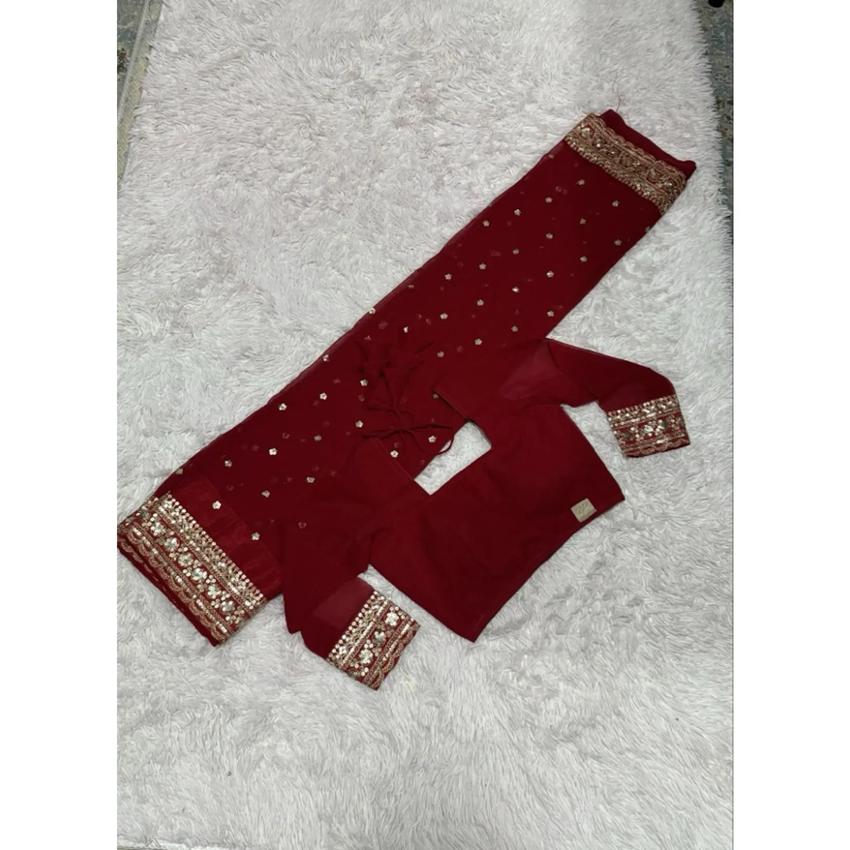 Subyasachi Inspired Saree set pico fall done,perfect for Teej and Festival Red and White Traditional Indian & Nepali Wear