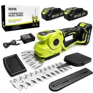 【DealsForYouDays】SEESE Cordless 2-in-1 Grass Shear & Shrub Trimmer, Handheld Electric Hedge Trimmer, 2*21V Batteries,Lightweight for Lawn Hedge Garden Yard Maintenance