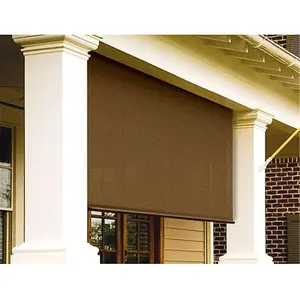 212 MAIN Select Series 8ft x 6ft Roll-Up Exterior Window Sunshade - Mocha Knit Fabric, Light Filter, Sun Protection, Net Curtain Window Compatibility, Car Exterior Accessory, Windowshades