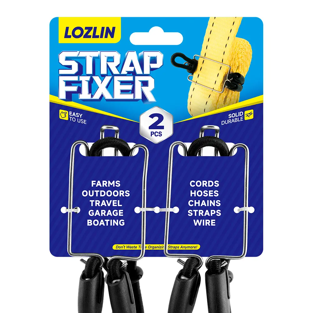 STRAP FIXER Ultimate Cord Management Solution - Secure All Your Straps, Cables, Hoses & Ropes Instantly with Weather-Resistant Stainless Steel Hooks and Marine-Grade Shock Cord for Unmatched Longevity