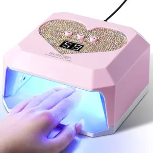 Professional UV Nail Lamp, Heart-Shaped Gel Drying Machine, Large Capacity, Quick Cure, Flash Cure Nail Lamp, LCD Display, Auto Sensor, //
