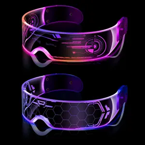 LED Multi-Color Glow Glasses,Party, Concert, Clubbing,Adjustable Colors,High-Brightness, Comfortable Fit, Durable EVA Material,2048 Cyberpunk Style,Perfect for Festivals and Social Events