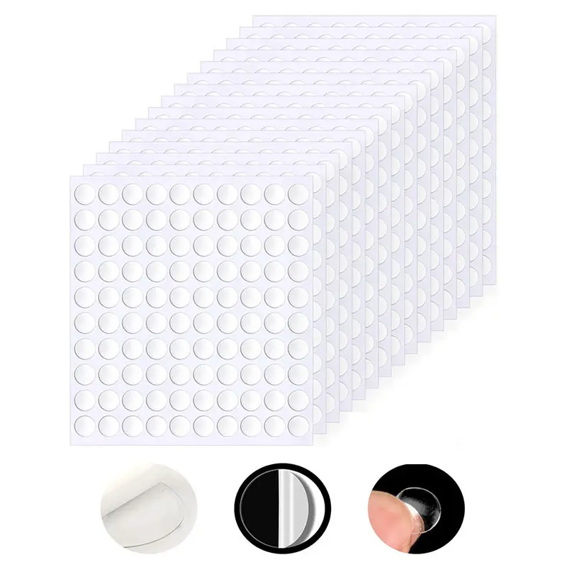 600pcs Dual-Sided Transparent Adhesive Points, Round Nano Glue Pads, Nano Tape for Balloons Car Decorations, Waterproof Removable Adhesive Points, Double Sided Sticky, Glue Dots Double Sided