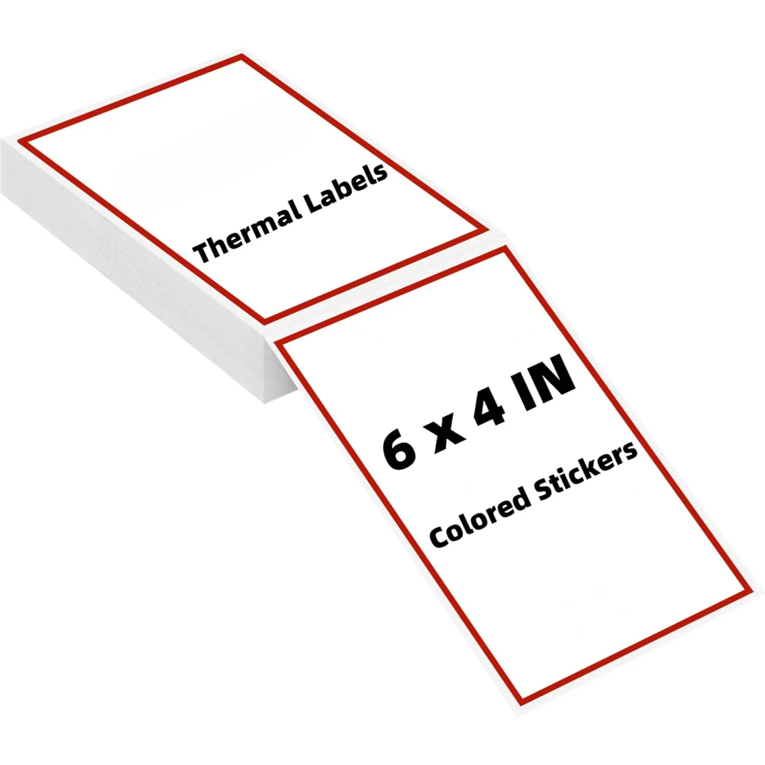 Direct Thermal Labels, 100 Sheets 4 x 6 Shipping Labels,  Adhesive Red Border Colored Label for Mailing Postage, Packing. Thermal Printer Compatible
