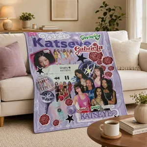 Katseye Beautiful Chaos Tour Printed Fleece Blanket Soft Cozy Lightweight Plush Throw Hd Graphic Tour Merch Blanket For Sofa Bed Room Decor Trendy Kpop Inspired Collectible Piece For Music Lovers And Concert Vibes