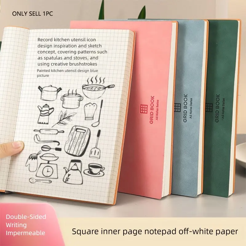 A5 Grid Notebook, Multifunctional Graph Paper Journal, Ideal for Students, Math & Engineering, Drawing Sketchbook, Writing School Supplies, Durable Drawing Notebook, Journals for Writing