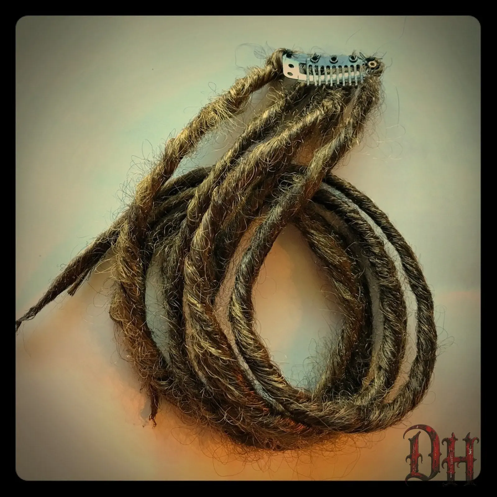 Clip in Dreads Dreadlock Hair Extensions Light Brown