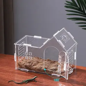 Acrylic Transparent Reptile Terrarium, Clear Plastic Habitat for Lizards and Snakes, Ideal for Breeding and Display