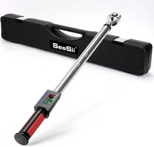 SeeSii 1/2" Digital Torque Wrench (12.5–250.8 ft-lbs/17–340N·m) – ±2% Accuracy, 3 Advanced Modes, Dual Alarm (Beep/Flash) for Vehicle Maintenance & DIY – FathersDayGift DH340