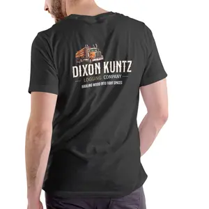 TWO Two Men's Short-Sleeve Round Neck Charcoal Cotton T-Shirt, Unisex Casual Top with Dixon Kuntz Logging Company Funny Design