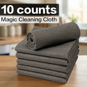 【Updated】 10 Counts Thickened Magic Cleaning Cloth Microfiber Streak Free Reusable Towels for Glass Kitchen & Vehicle Windows Multipurpose Cleaning Solution - Sponges, Pack