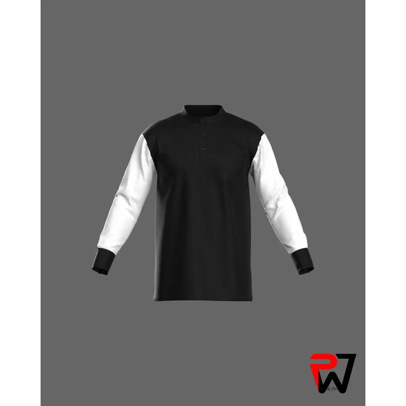 Black with white Sleeves Tunic
