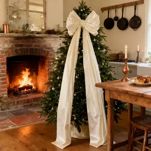 Large 118.11in Mesh Bow Garland Ribbon for Christmas Holiday Decorations Ideal for Weddings Parties Festive Celebrations Easy to Use