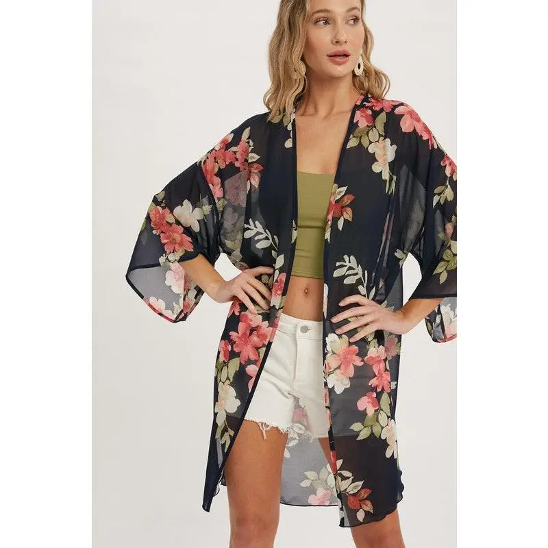 Floral Chiffon Kimono