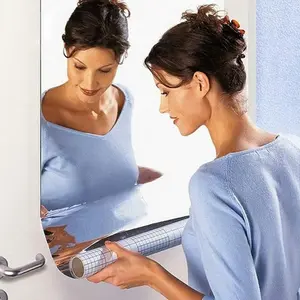 1/2 PCS TikTok Viral Self Adhesive Decorative Mirror, 20x40inch Flexible Acrylic Mirror Sheets, Shatterproof Non Glass Sticky Mirror Tiles, Removable Wall Mirror Stickers for Home Bedroom Living Room Decor