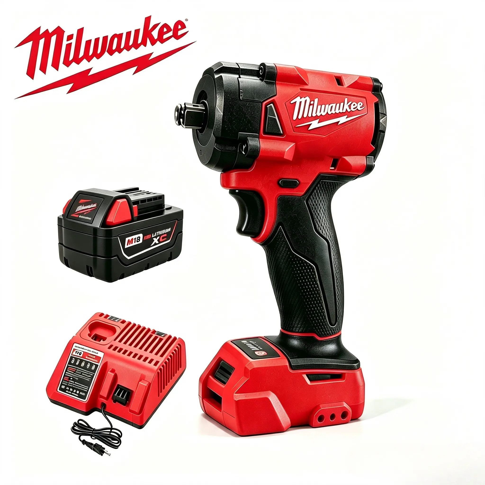 Milwaukee M18 18V 1/2" Square Drive Compact Impact Wrench FIW212, 300N.m Max Torque, 0-2800 RPM & 0-3000 IPM, For Engine Bay Repairs, Suspension Work & General Automotive Maintenance tools power car global