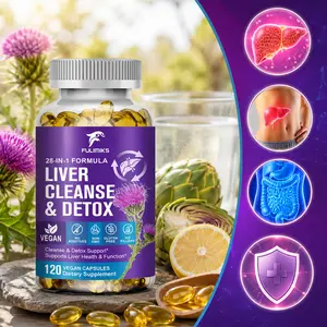 FULIMIKS Liver Cleanse Detox & Repair, 28-in-1 Formula with Milk Thistle (80% Silymarin), Choline, Zinc, Artichoke, Dandelion Root, Apple Cider Vinegar, Vegan Liver Support Supplement for Liver Health & Function, 120 Capsules