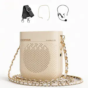 【COHYAN K3】Voice Amplifier New 2026 Model Microphone Charging&Storage Portable Voice Amplifier for Teacher dancer singer  with Microphone Headset and Speaker Mini  for Classroom Speech Training Beige Black Audio Handy Wired  Bluetooth Beige Black