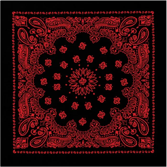 Trainmen Paisley Neck Scarf Bandana, Black & Red, 100% Cotton, 22" x 22", Scarf Wrap, Around Your Neck, Unisex, How To Wear A Bandana, 27" X 27", Absorbs Sweat & Keeps Hair From Getting Into Your Eyes
