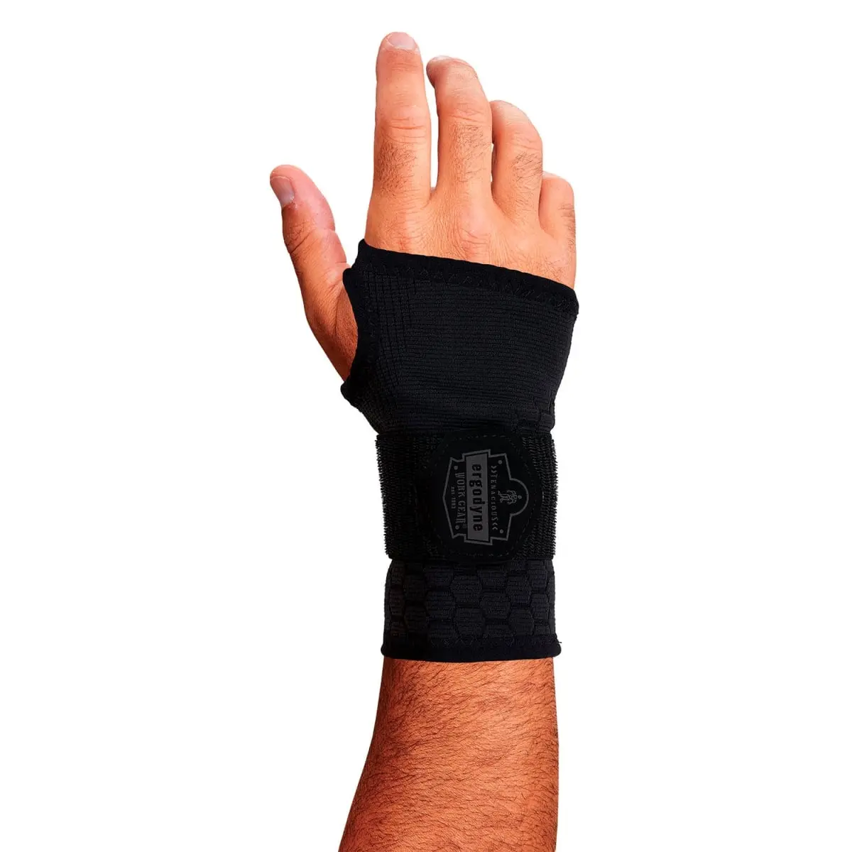 Ergodyne Prolix 680 Compression Wrist Sleeve - Ambidextrous Knit Nylon-Spandex Support with Adjustable Strap for Workers, XL, Black