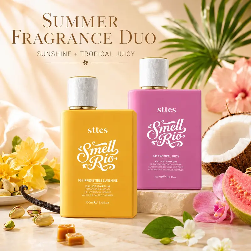 STTES Women's Eau de Parfum Collection - Choose 02# Irresistible Sunshine (Sweet Gourmand, Sweet Crush Vanilla, Playful Gourmand, Vanilla Scents) or 04# Tropical Juicy (Tropical Fruity, Candy Fragrance) - 100ml/3.4 fl oz Perfumes Fragrances, 1 Bottle