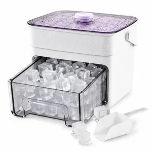 One Press Ice Release Ice Cube Mold, Mess-Free Large Capacity Ice Tray with Drawer for Freezer,juice box mold items cute Ice Cubes Maker Ice Cube Maker Ice Cube Maker