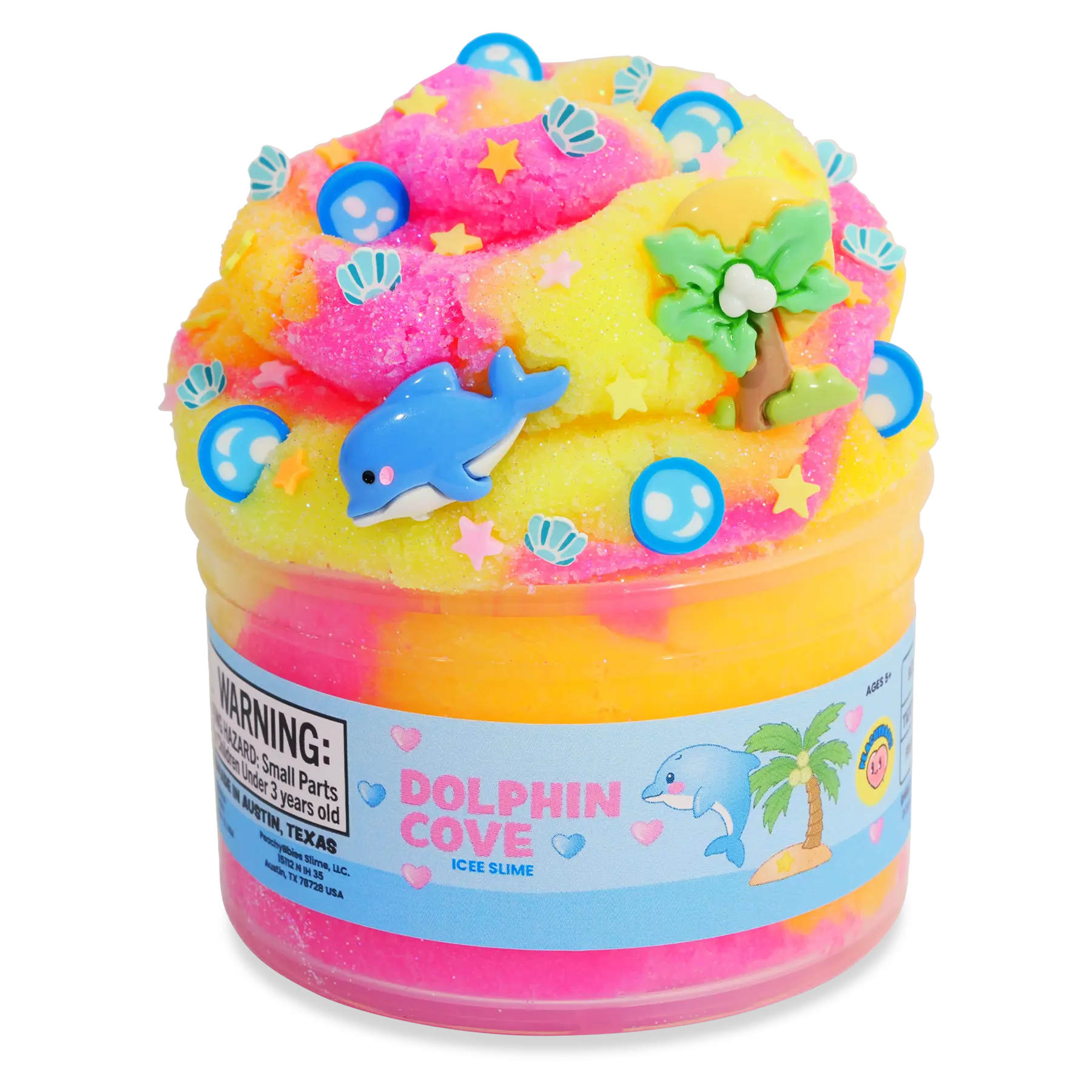 Peachybbies Unisex Icee Slime - Dolphin Cove Themed, Stretchy Non-Toxic Kids' Favorite Toy with Shimmering Sparkles, Flow, Gooey Oddly Satisfying Classic Novelty Ice Slime & Squishy Toy for 8-10 Years