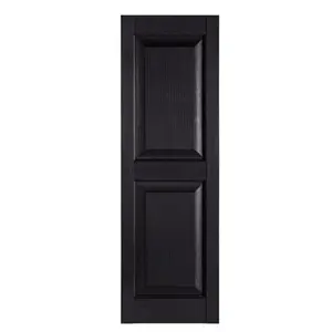 Perfect Shutters IR521555002 Premier Raised Panel Exterior Decorative Shutters, Black - 15 x 55 in.