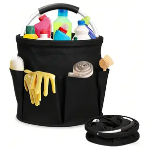 17L Large Foldable Storage Basket 6 Side Pockets Thick 600D Oxford Waterproof Portable Collapsible Laundry Organizer for Home Beach Picnic Outdoor