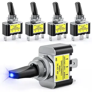 Nilight 5Pcs 3Pin SPST Blue LED toggle Switch