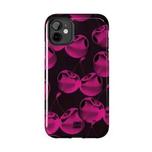 Hot Pink Retro Cherries for iPhone 161514131211 Plus Pro Pro Max  MagSafe Compatible & Wireless Charging Ready11 12 13 14 15 16 Pro Promax Phone Cases Phone Cover Hard Case Tough 2-piece Phone Case