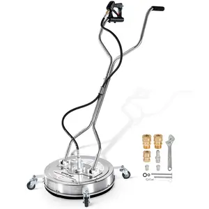 PWACCS 20" Stainless Steel Pressure Washer Surface Cleaner Full Kit, 4500 PSI Max Pressure Washer Attachment with Dual Handle, 4 Wheels for Concrete Surfaces, Driveway Cleaning, Father's Day Gift