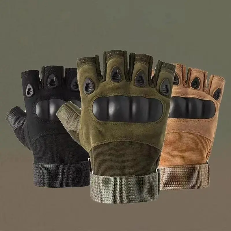 Tactical Half-Finger Gloves with Hard Knuckle Protection, Wear-Resistant Anti-Skid Gear for Hunting, Cycling & Training, Longevity, Reliability, Flexible, Breathable, Protective, Outdoor Hunting, Quick And Accurate Operation, Safe And Secure Grip