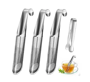 3Pcs 304 Stainless Steel Tea Diffusers with Tea Clip Kit, Tea Infuser for Loose Leaf Tea, Tea Strainers Travel Fine Mesh Tea Spoon Infusers for Loose Tea, Rose, Herbs