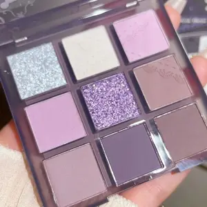 9 Color Purple Tones Eyeshadow Palette, Matte and Glitter Shimmering Eye Shadow Makeup Palette, High Pigmented Colorful Eye Makeup Products, Trending Makeup, Summer Makeup, Korean Makeup, 2000s Makeup
