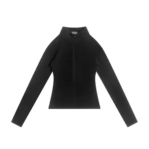 FDR Half Zip-Up Stand Collar Slim Top Tshirt