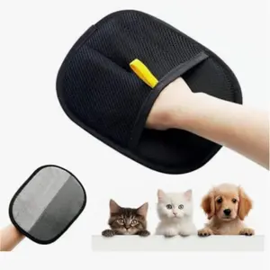 2-Pack Reusable Pet Hair Remover Glove - Handheld Grooming Tool for Dog & Cat Hair Removal | Washable Cleaning Glove for Shedding Control