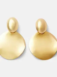 Luxury 18k Gold Plated Round Disc Drop Earrings for Women, Trendy Geometric Hammered Metal Dangle Earrings, Fashion Statement Jewelry for Party & Daily Wear