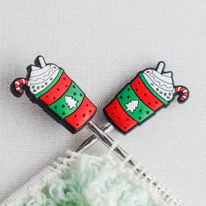Christmas Peppermint Coffee Silicone Stitch Stoppers - Set of 2