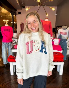 USA embroidered Mockneck by Top Notch