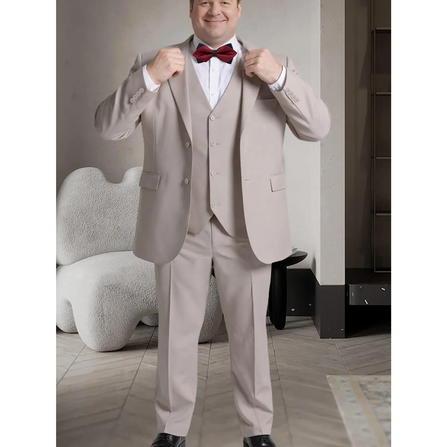 Men’s Big & Tall 3-Piece Suit – Standout Slim Fit Outfit for Red Carpet & Formal Events