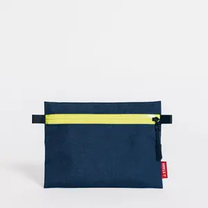 J Stark Collab Zip Pouch (Navy & Neon Yellow)