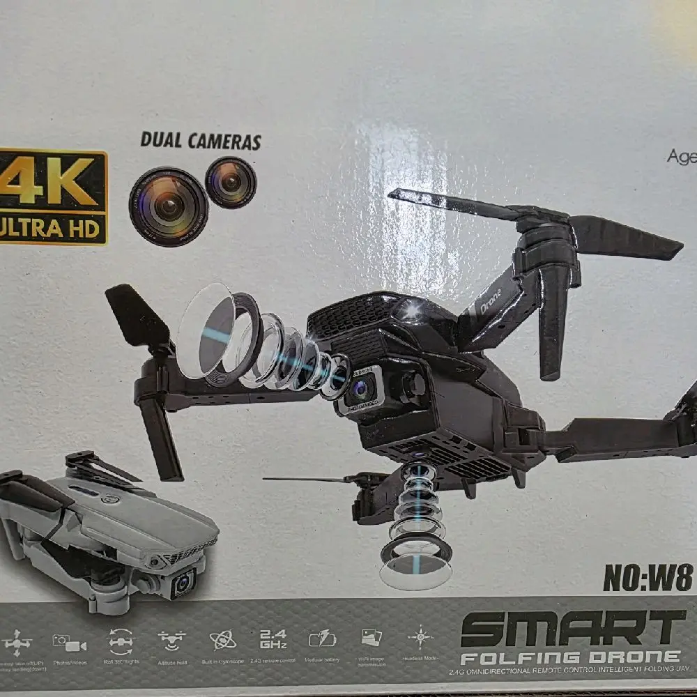 4K Ultra HD Smart Drone W8 with Dual Cameras Folding Design 2.4 GHz Remote Control NO:W8