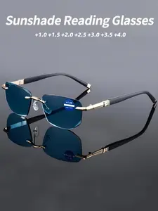 Combination Pack, Fashionable, Women and Men's, Exquisite, Gorgeous, Frameless, Rimless, Reading Glasses, Metal Frame Fashion Presbyopic Eyewear +1.0 to +4.0, Rimless Eyeglasses