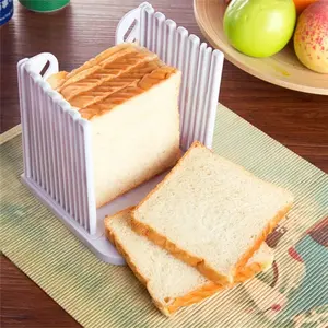 Adjustable Toast Slicer for Homemade Bread - Plastic Bread Slicer Loaf - Foldable Kitchen Baking Tool - Utensils