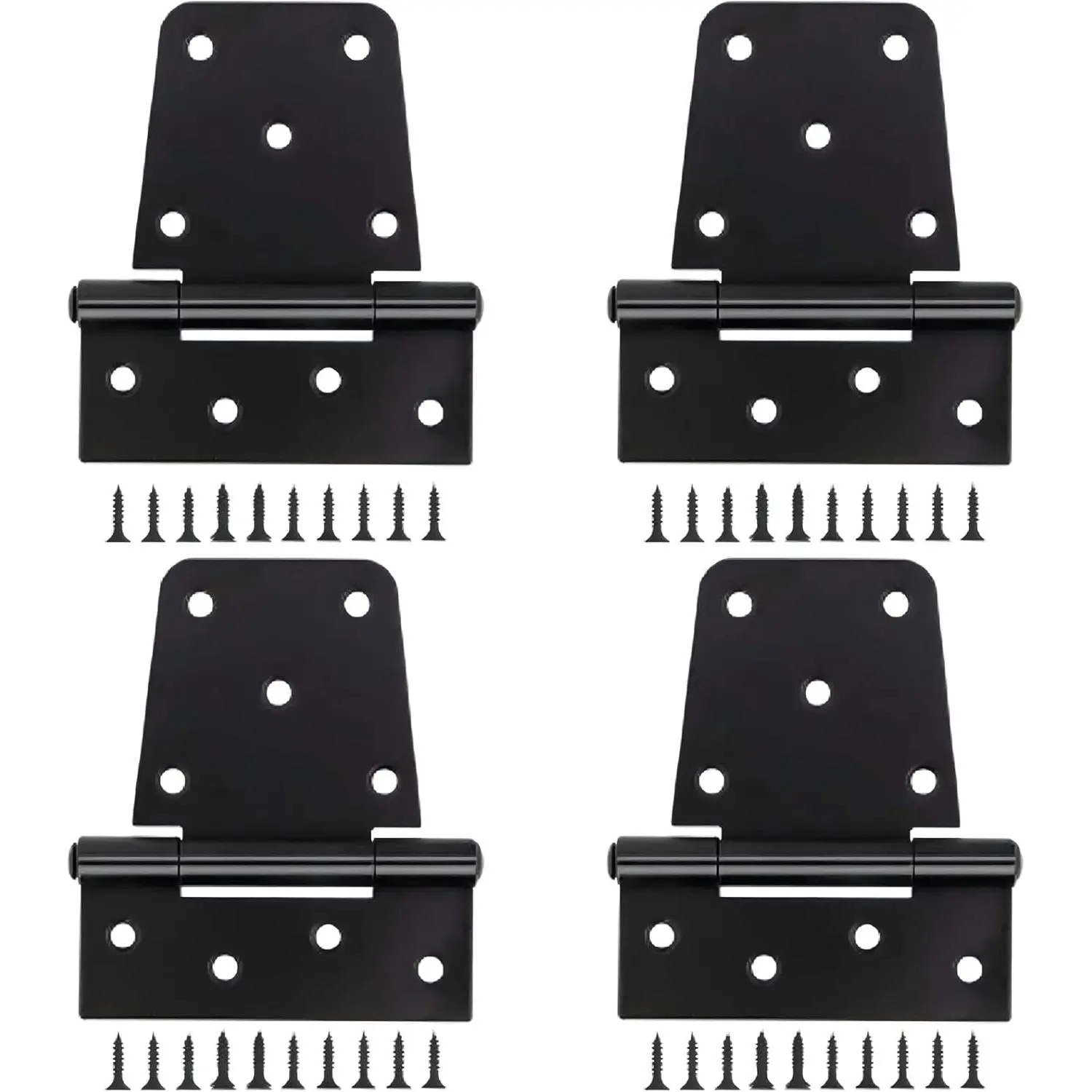 3-1/2" Heavy Duty Gate Hinges 2 Pack Black Iron Shed Door Hinges with 36PCS Screws for Barn Wood Fence Gate Hinges Durable Steel Construction